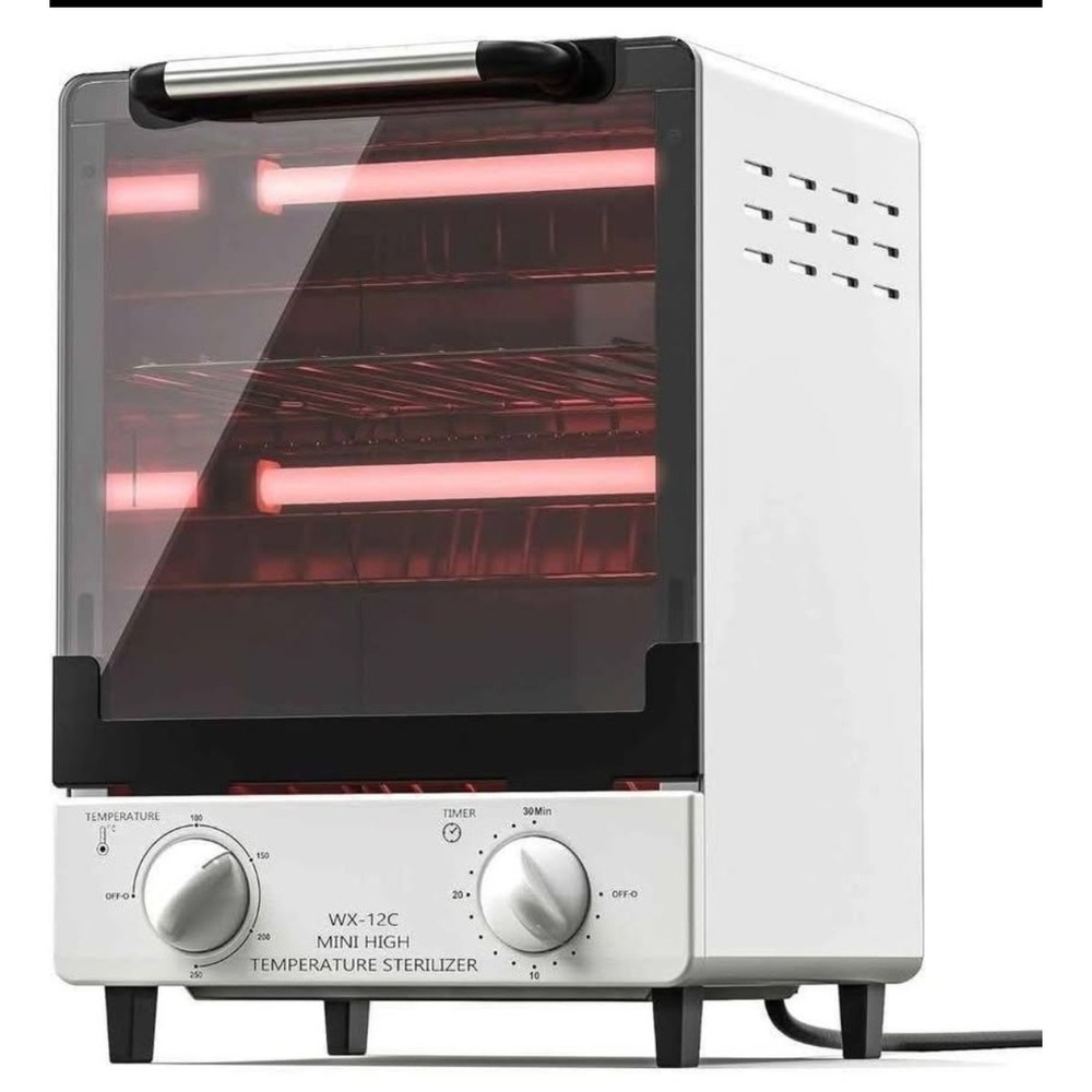 Nail Tool Dry Heat Sterilizer 12L 1000W Salon Barber Cabinet 2 Trays